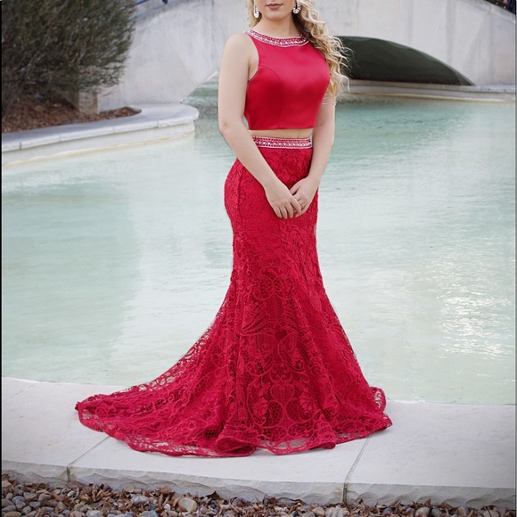 Berry Wine Two Piece Formal/Prom/Pageant - Picture 2 of 4